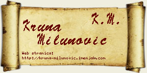 Kruna Milunović vizit kartica